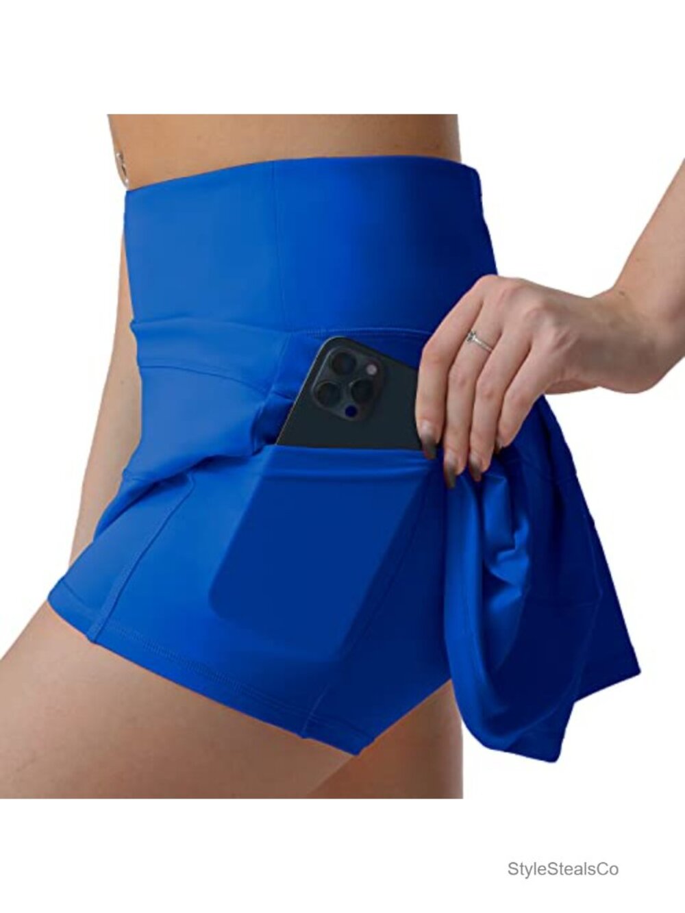 High Waisted Pleated Tennis Skirt with Pockets Athletic Golf Skorts for Women - Picture 2 of 6